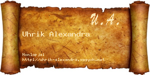 Uhrik Alexandra névjegykártya